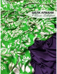 Шелк Бавария Зеленые цветы