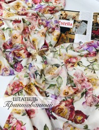 Штапель Принт Розы